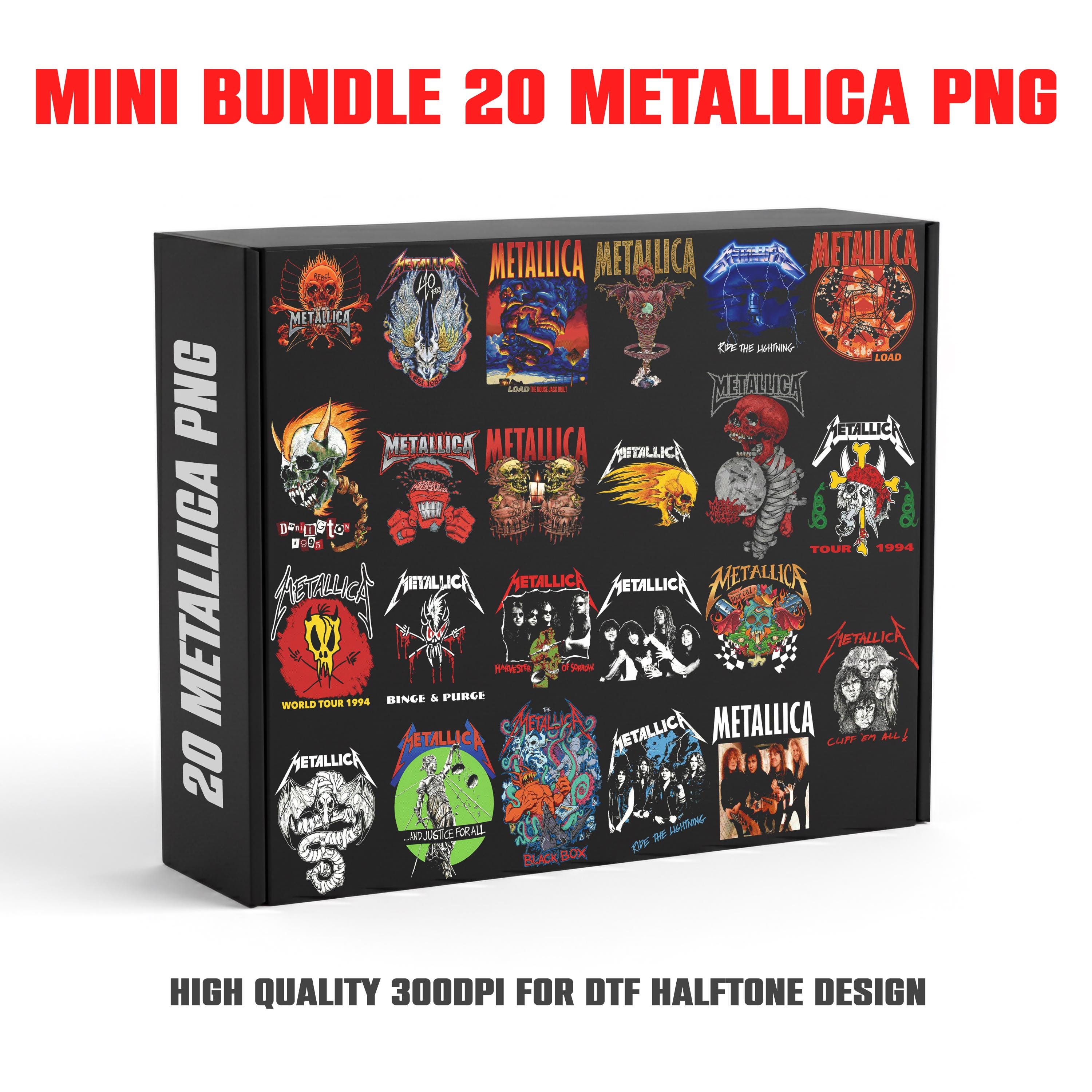 Mini Metalliça Metallica Band PNG Mini Bundle, Halftone DTF Sublimation Designs ...