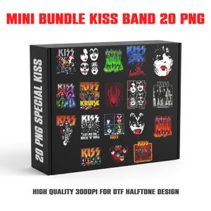 Kiss Band PNG Mini Bundle, rasterbild DTF och sublimering (direkt nedladdning)