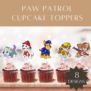 Playful Rescue Puppy Cupcake Toppers | Printable Kids Party Decorations | Let's PAW-ty | Digital Download