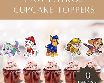 Playful Rescue Puppy Cupcake Toppers | Printable Kids Party Decorations | Let's PAW-ty | Digital Download