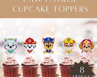 Printable Puppy Face Cupcake Toppers | Fun Themed Parties | Kids Birthday Decor | Instant Download