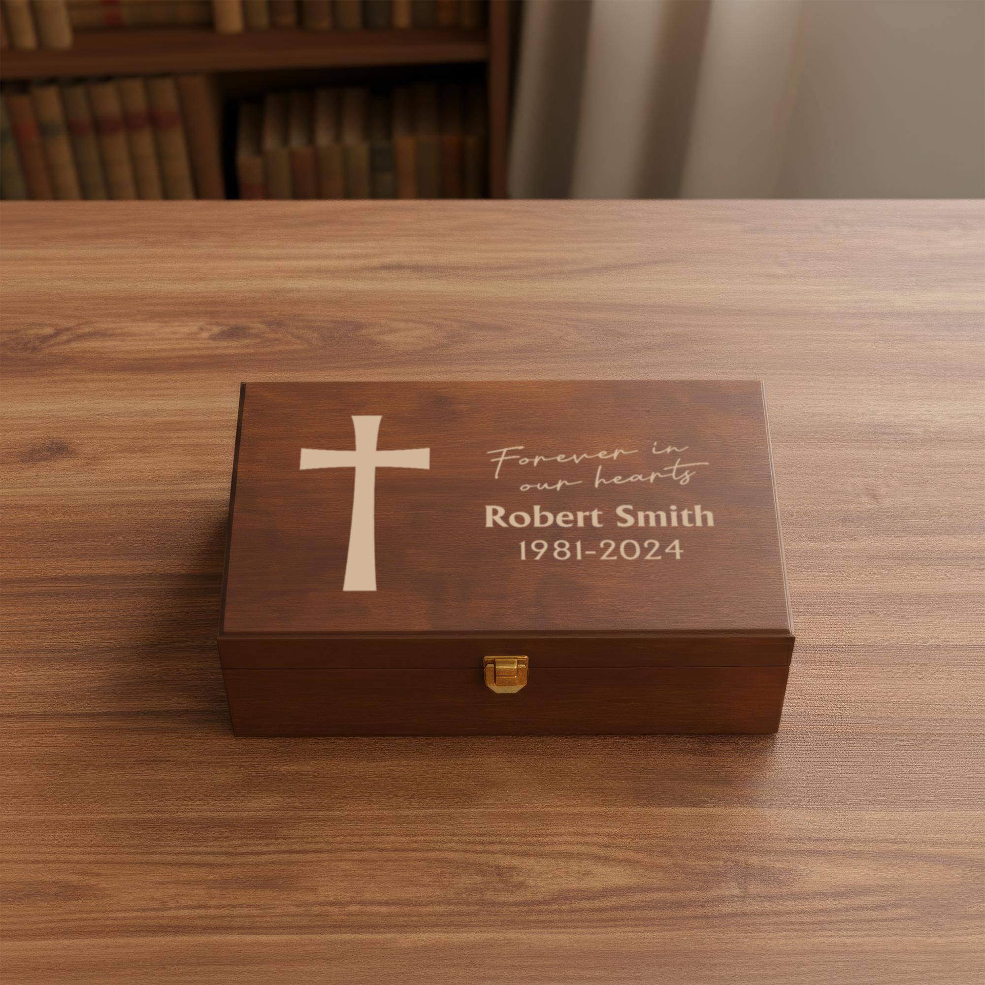 Personalized Cremation Keepsake Box – Engraved Memorial Chest for Ashes ...