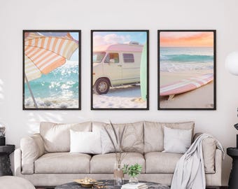 Beach Wall Art Set of 3, Coastal Life Prints (Digital Download)