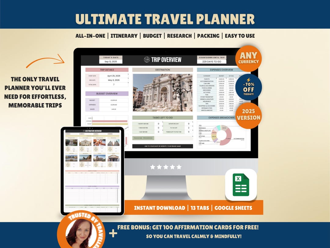 Ultimate Travel Planner Google Sheets Template | All-in-one Trip ...