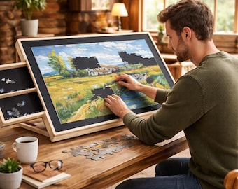 Puzzle rotatif, table inclinable avec tiroirs, 1 500 pièces