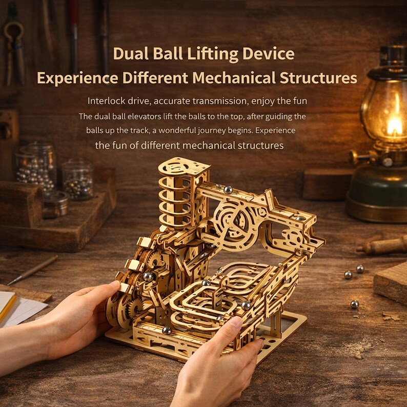 3D Mechanical Marble Run Puzzle Kit｜diy Wooden Assembly｜high-difficulty ...