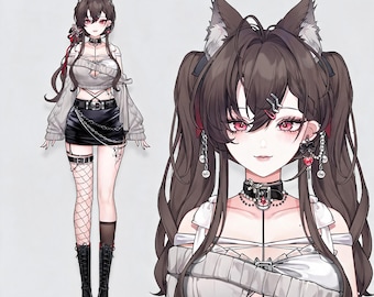 Vorgefertigtes Live2D Vtuber Modell: Gebrauchsfertig, VTubeStudio Kompatibel