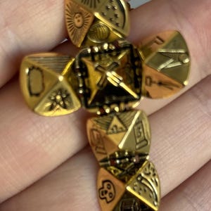 Rare Vintage Masonic Folding Cross Orb Pendant, Secret Compartment Symbolic Jewelry