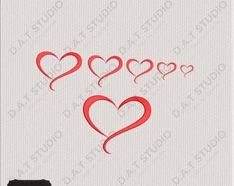 Heart Outline Stitch Machine Embroidery Design (Digital Download)