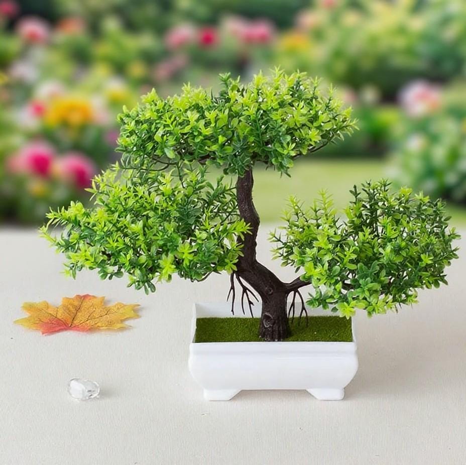 PIANTA IN VASO artificiale plastica fiori falsi piante bonsai albero