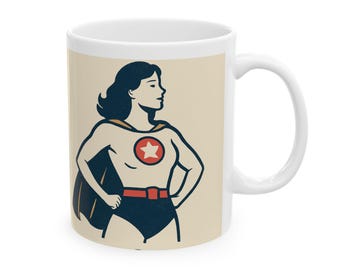 Superhero Coffee Mug | Comic Book Hero Ceramic Cup, 11oz/15oz