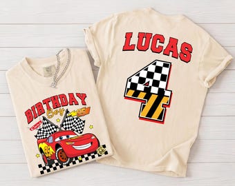 Disney Cars Birthday Shirt , Lightning McQueen Birthday Boy Shirt,Racing Car Birthday Outfit, Pit Crew Family Matching Shirts,Birthday Shirt