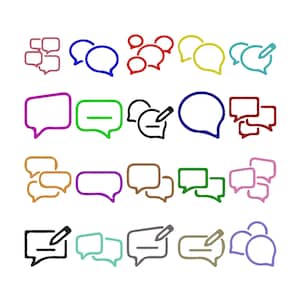 Maskinbroderidesign för pratbubbla, chattmeddelande, konversationsbroderi, omedelbar digital nedladdning