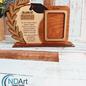 Graduation Plaque SVG, Wooden Photo Frame Prom 2026, Personalized Grad Trophy Laser Cut Design, Daughter Son Vector DXF, Plywood DIY Project