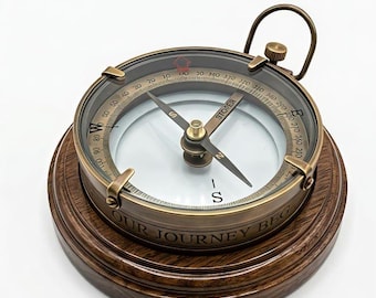 Spencer & Co London 1905 Compass Replica | Antique Brass Nautical Compass with box | Vintage Maritime Desk Decor Gift