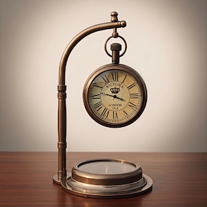 Personalized | Nautical Table Watch With Engraving | Vintage Brass Desk Clock | Custom Anniversary Gift | Retirement Gift