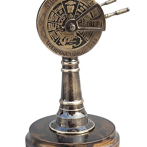 Antique Brass Ship Telegraph Wheel - Nautical Engine Order Decor Piece