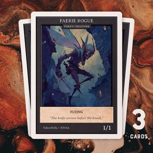 3x Faerie Rogue Token • Black 1/1 Flying • MTG | RT054