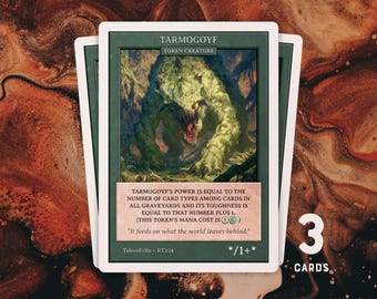 3x Green Tarmogoyf Tokens | MTG Custom Card | Old-School Retro Frame | Vintage Archives | RT254