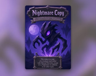 Black Nightmare Copy Token | MTG Custom Card | Clean Fantasy Art | Poly World | PW258
