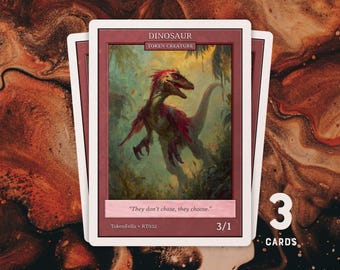 3 fichas de dinosaurio • Rojo 3/1 • MTG / RT032