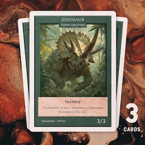 3x Dinosaur Token • Green 3/3 Trample • MTG | RT033