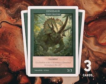 Mtg Dinosaur 1/1 Token for Forbidden Friendship Alternative Art
