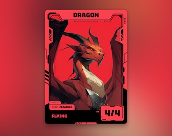 ドラゴン・トークン | MTG 赤 4/4 フライヤー | 未来アニメデザイン | フューチャーウェーブ | FW037
