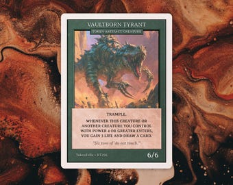3x Green Vaultborn Tyrant Tokens | MTG Custom Card | Old-School Retro Frame | Vintage Archives | RT256