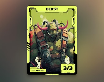 ビースト・トークン | MTG 緑 3/3 | 未来アニメデザイン | フューチャーウェーブ | FW008
