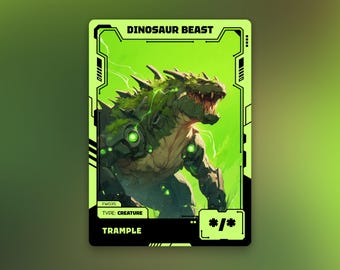 恐竜獣トークン | MTG 緑 X/X トランプル | 未来アニメデザイン | フューチャーウェーブ | FW035