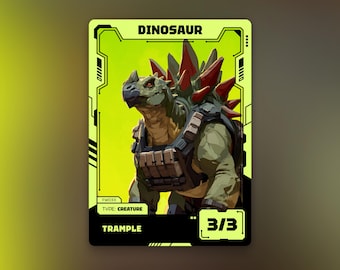 恐竜トークン | MTG 緑 3/3 トランプル | 未来アニメデザイン | フューチャーウェーブ | FW033