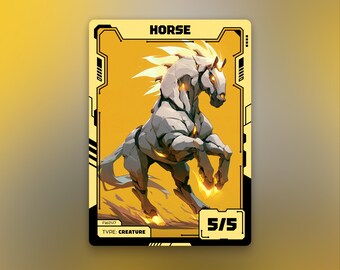 White Horse Token | MTG Custom Card | Futuristic Anime Design | Future Wave | FW247