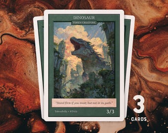 3x Dinosaur Token • Green 3/3 • MTG | RT031