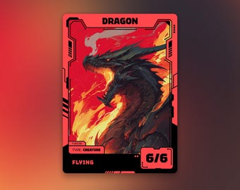 ドラゴン・トークン | MTG 赤 6/6 フライヤー | 未来アニメデザイン | フューチャーウェーブ | FW038