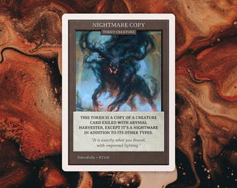 Black Nightmare Copy Token | MTG Custom Card | Old-School Retro Frame | Vintage Archives | RT258