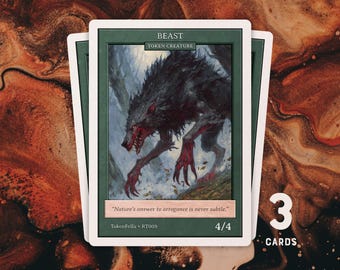 3x Beast Token • Green 4/4 • MTG | RT009