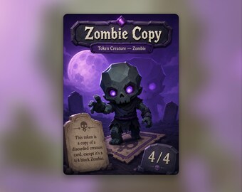 Hashaton Zombie Copy Token | MTG Custom Card | Clean Fantasy Art | Poly World | PW257