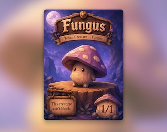 Black Fungus Token | MTG Custom Card | Clean Fantasy Art | Poly World | PW255