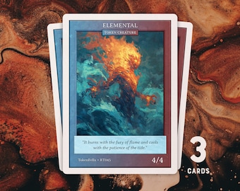 Foil 4-4 Elemental (blue-red) Token MTG - Etsy