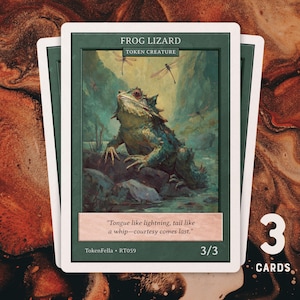 3 fichas de lagarto rana para MTG / RT059