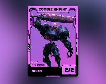 Black Zombie Knight Token | MTG Custom Card | Futuristic Anime Design | Future Wave | FW249