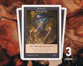 3x Black Fungus Tokens | MTG Custom Card | Old-School Retro Frame | Vintage Archives | RT255