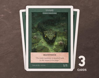 Snake Token MTG (1/1 Deathtouch Green) - Etsy Snake Token MTG (1/1 Deathtouch Green) - Etsy
