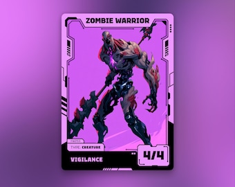 Black Zombie Warrior Token | MTG Custom Card | Futuristic Anime Design | Future Wave | FW253