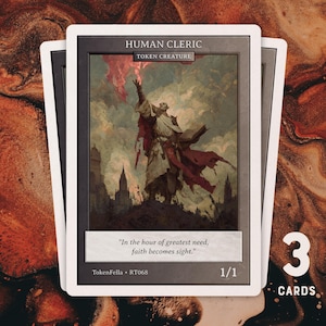 3 fichas de clérigo humano • MTG / RT068