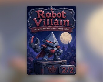 Robot Villain Token | MTG Custom Card | Clean Fantasy Art | Poly World | PW252