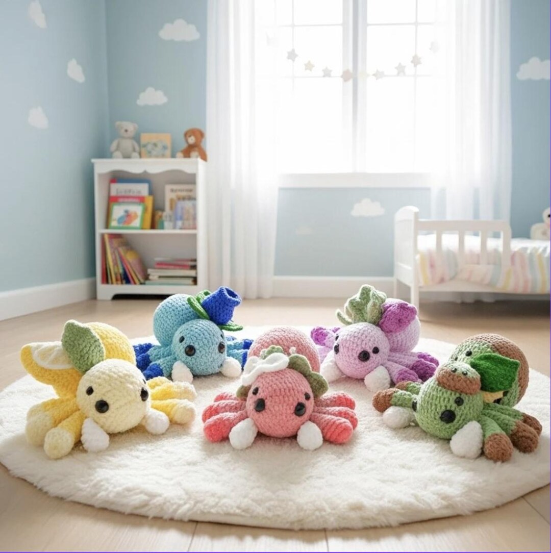 Fruitie Spiders Crochet Patterns Bundle |kiwi Spider Pattern, Blueberry ...