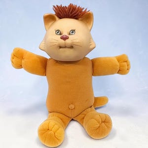 VTG 1983 Cabbage Patch Kids Koosas Cat Doll Plush 15" Orange Brown Yarn Hair CPK