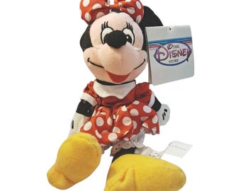 Rare Vintage Disney Store 9" Minnie Mouse Exclusive Mini Bean Bag Plush Retired